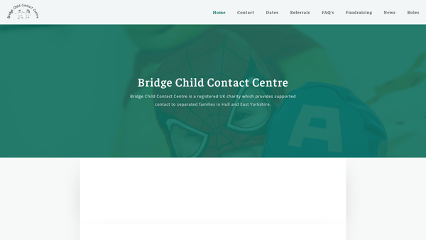 Screenshot of the Bridge Child Contact Centre website