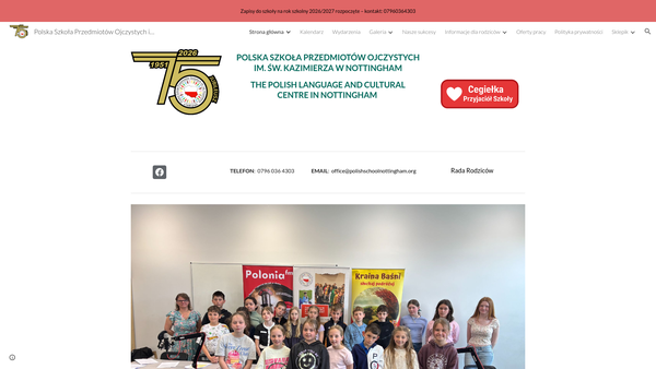 Screenshot of the The Polish Language And Cultural Centre In Nottingham website