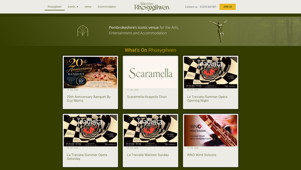 Screenshot of the Menter Rhosygilwen website