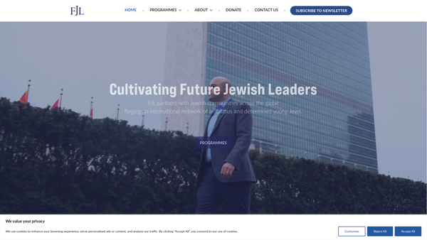 Screenshot of the Forum For Jewish Leadership Limited website