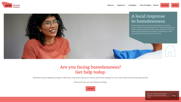 Screenshot of the All People All Places website