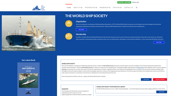 Screenshot of the World Ship Society Ltd website