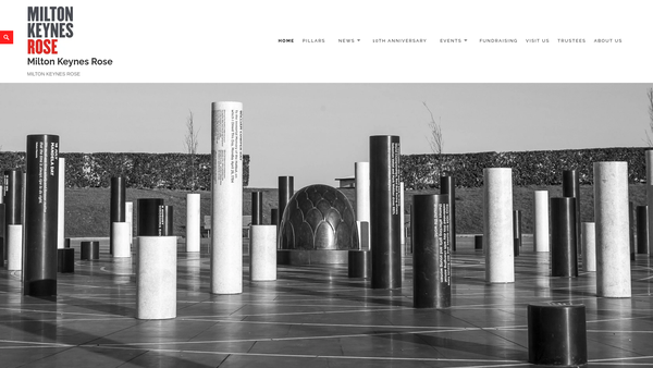 Screenshot of the The Milton Keynes Rose Trust website