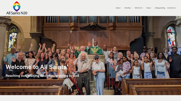 Screenshot of the The Parochial Church Council Of The Ecclesiastical Parish Of All Saints' Friern Barnet website