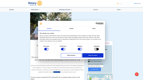 Screenshot of the Rotary Club Of Clevedon Yeo Trust Fund website
