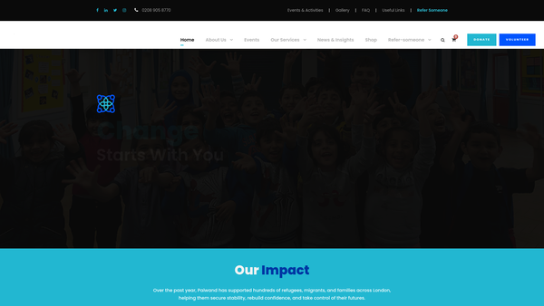 Screenshot of the Afghan Association Paiwand Ltd website