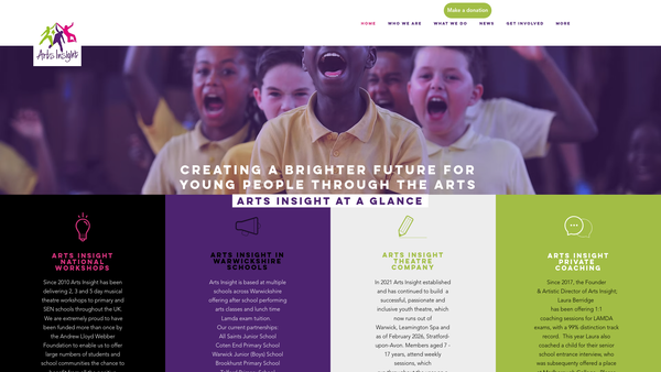 Screenshot of the Arts-Insight website