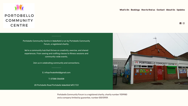 Screenshot of the Portobello Community Forum website