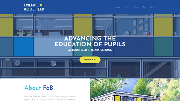 Screenshot of the Friends Of Bousfield website