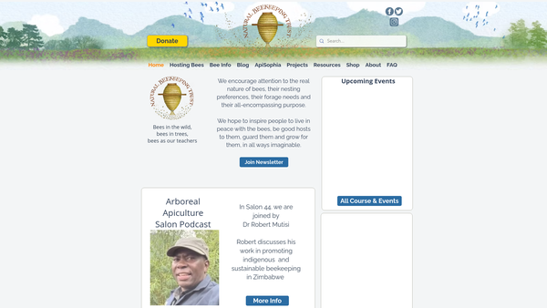 Screenshot of the Natural Beekeeping Trust website