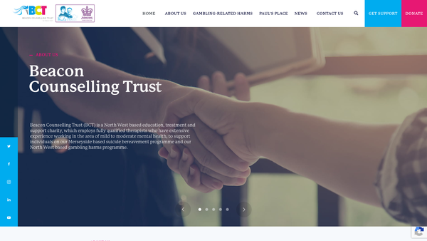 Screenshot of the Beacon Counselling Trust website