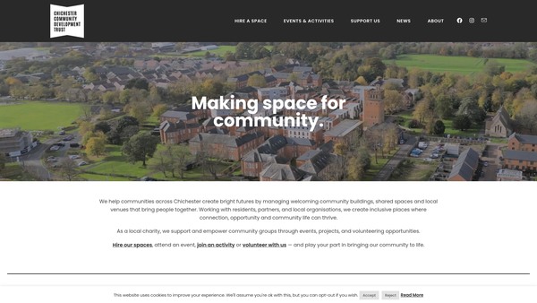 Screenshot of the Chichester Community Development Trust website
