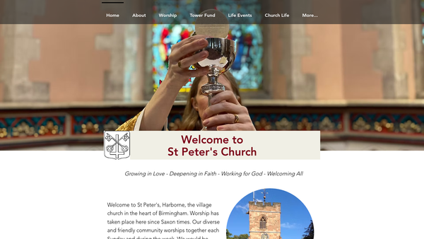 Screenshot of the The Parochial Church Council Of The Ecclesiastical Parish Of St Peter Harborne, Birmingham website