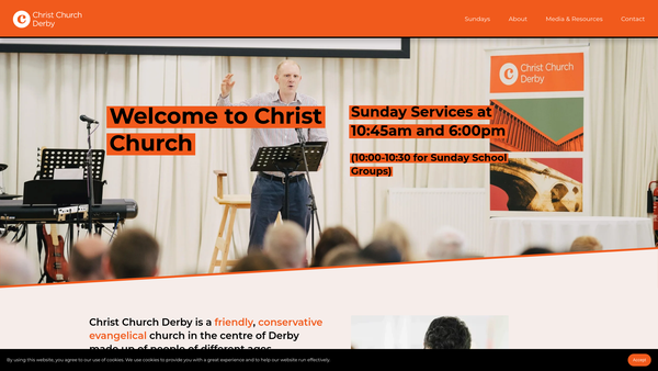 Screenshot of the Christ Church Derby website