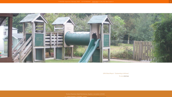 Screenshot of the Pavilion Pre School website