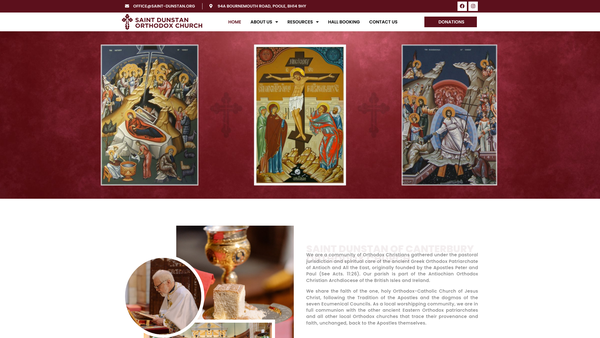 Screenshot of the Bournemouth-Poole Orthodox Christian Foundation website