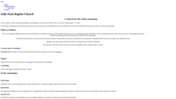 Screenshot of the Edward Road Baptist Church website