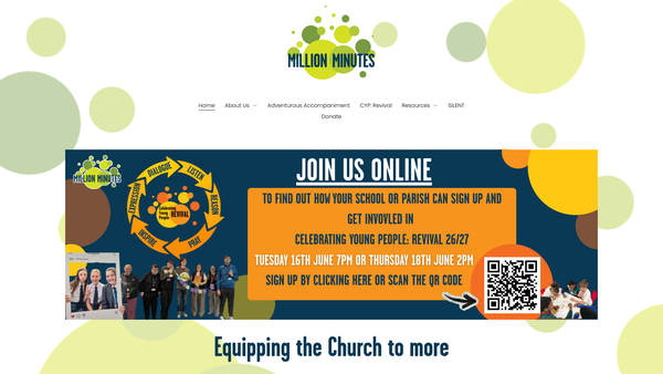 Screenshot of the Million Minutes website