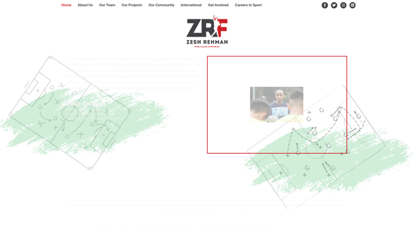 Screenshot of the Zesh Rehman Foundation website