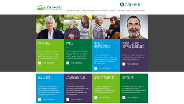 Screenshot of the Little Green Bus Ltd website