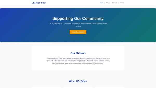 Screenshot of the Shadwell Trust website