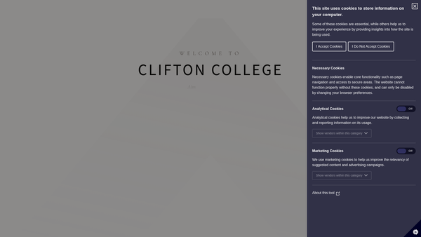 Screenshot of the Clifton College Development Trust website