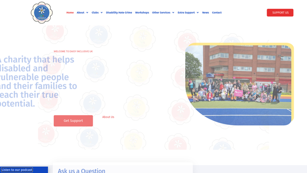 Screenshot of the Daisy Inclusive UK website