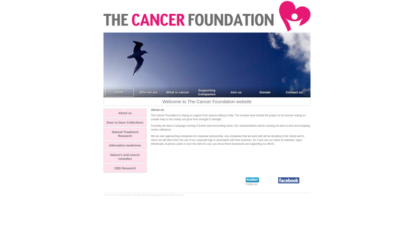Screenshot of the The Cancer Foundation Ltd website
