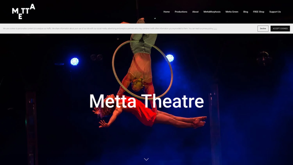 Screenshot of the Metta Theatre Ltd website