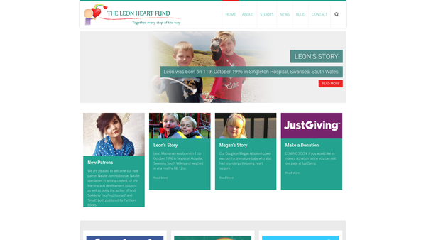 Screenshot of the The Leon Heart Fund website