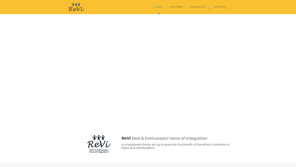 Screenshot of the 'Revi' Real & Enthusiastic Voice Of Integration website