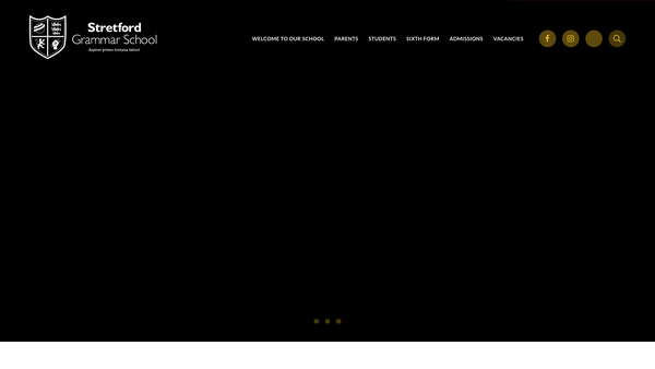 Screenshot of the Stretford Grammar School PTA website