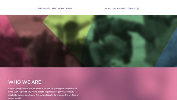 Screenshot of the The Knights Youth Centre website