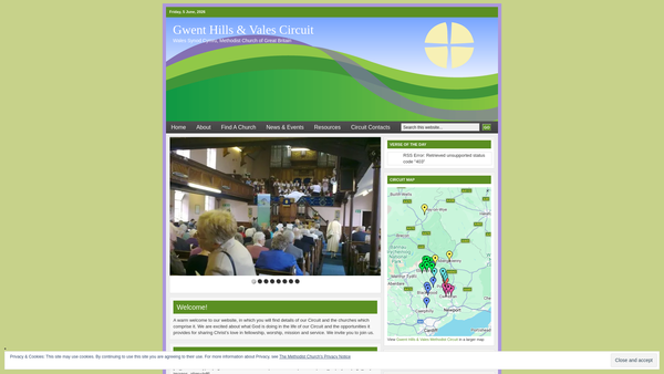 Screenshot of the The Methodist Church Gwent Hills And Vales Circuit (2/13) website
