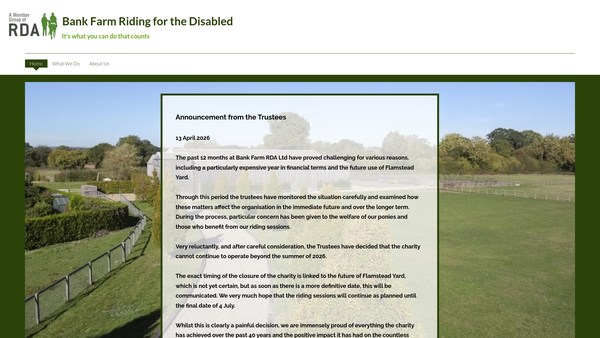 Screenshot of the Bank Farm Rda Limited website