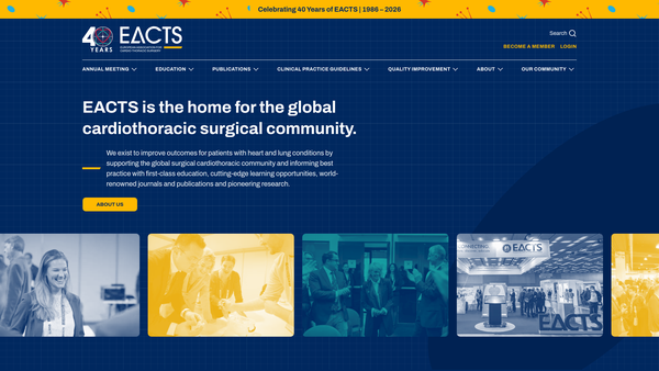 Screenshot of the The European Association For Cardio-Thoracic Surgery website