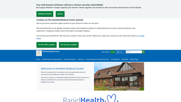Screenshot of the Friends Of Henfield Medical Practice Trust website