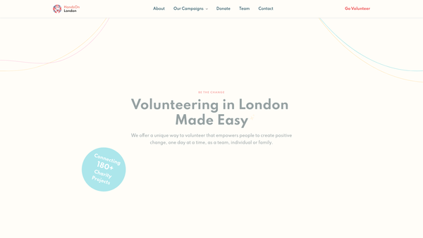 Screenshot of the Hands On London website