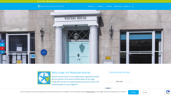 Screenshot of the Winton House Centre website