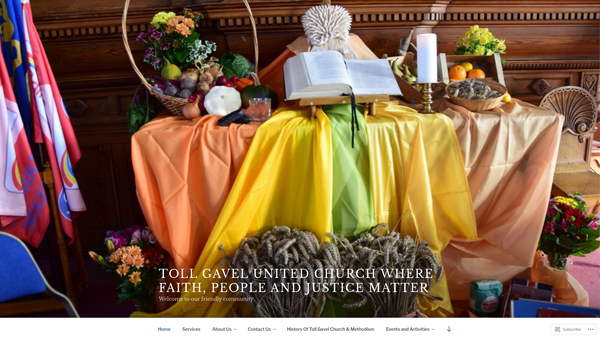 Screenshot of the Toll Gavel United Church website