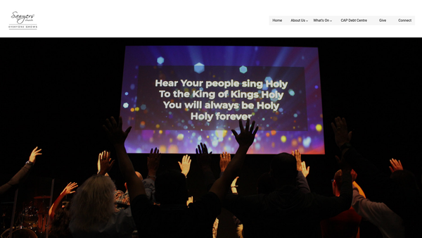 Screenshot of the Sawyers Church website