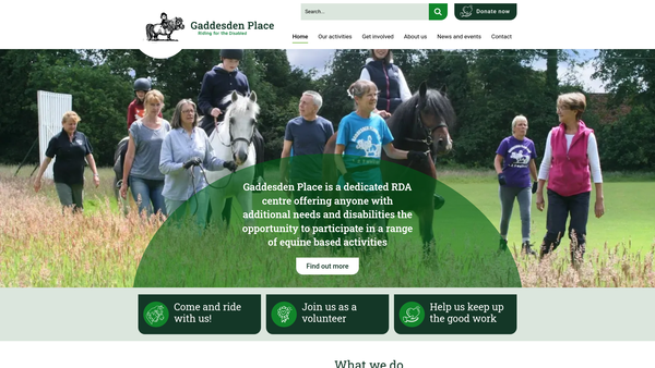 Screenshot of the Gaddesden Place Rda Centre website