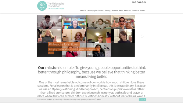 Screenshot of the The Philosophy Foundation website