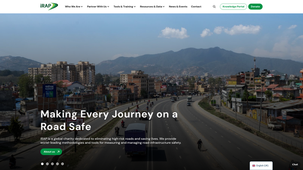 Screenshot of the International Road Assessment Programme website