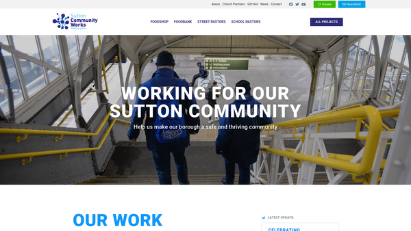 Screenshot of the Sutton Community Works website