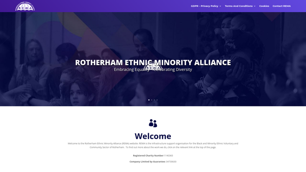 Screenshot of the Rotherham Ethnic Minority Alliance Limited website