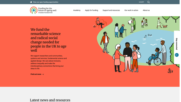 Screenshot of the Vivensa Foundation website
