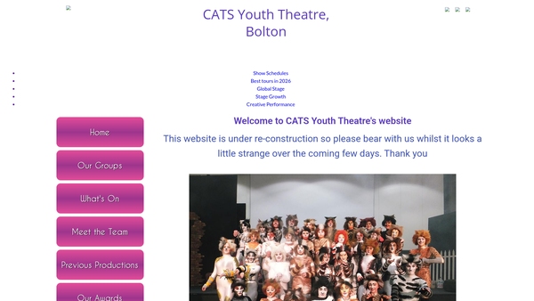 Screenshot of the C.a.t.s. Youth Theatre website