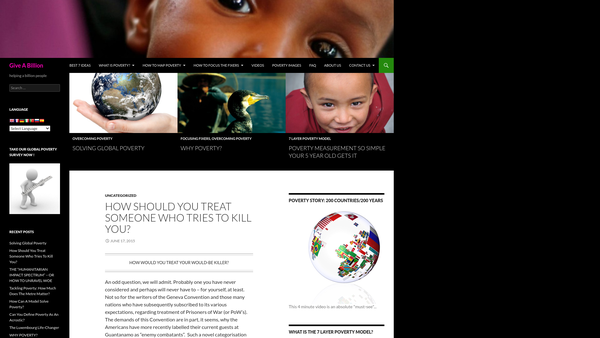 Screenshot of the Give A Billion website