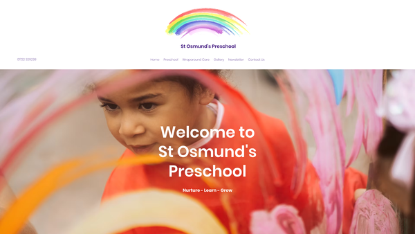 Screenshot of the St Osmunds Pre School website